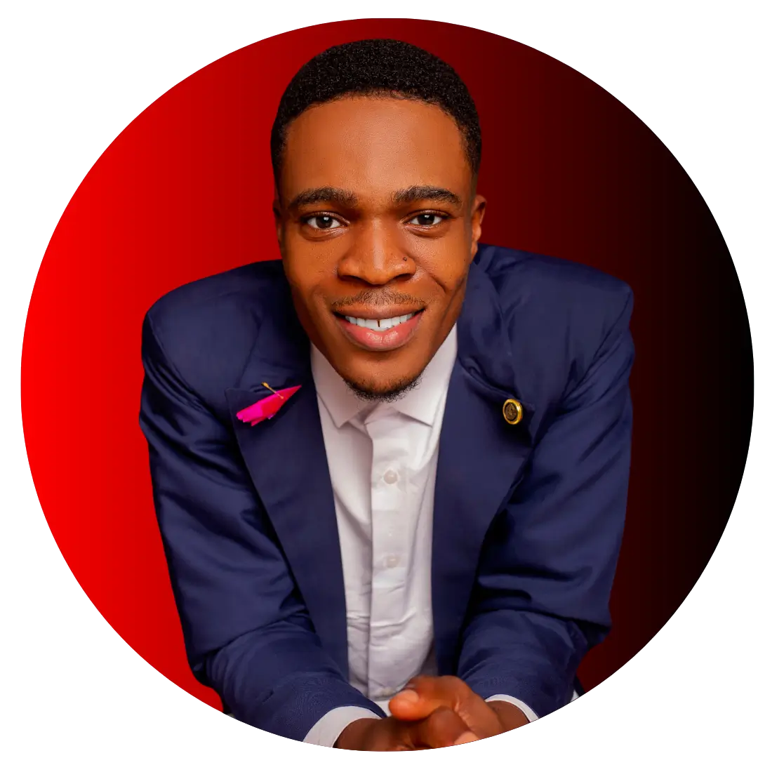 Franklin Nwangene on Suit (Red and Transparent Background)