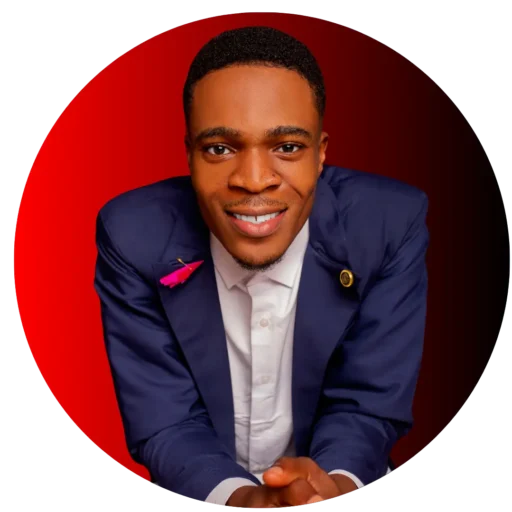 Franklin Nwangene on Suit (Red and Transparent Background)